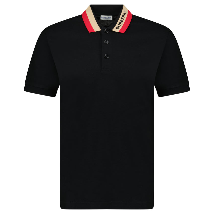 'Edney' Collar Logo Polo-Shirt Black
