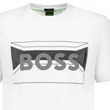 BOSS Cotton - Blend Regular - Fit T - Shirt with Logo Artwork White - Boinclo ltd - Outlet Sale Under Retail