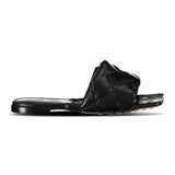 Bottega Veneta Quilted Leather Lido Flat Sandals Black - Boinclo - Outlet Sale Under Retail