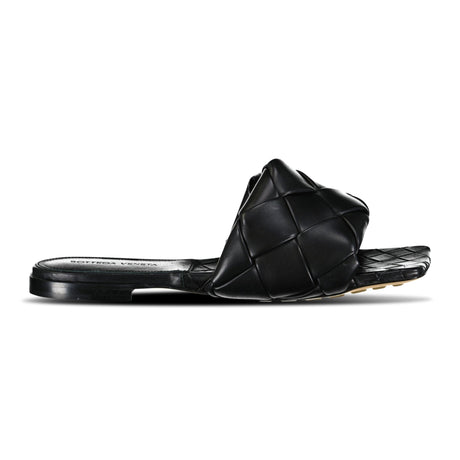 Bottega Veneta Quilted Leather Lido Flat Sandals Black - Boinclo - Outlet Sale Under Retail