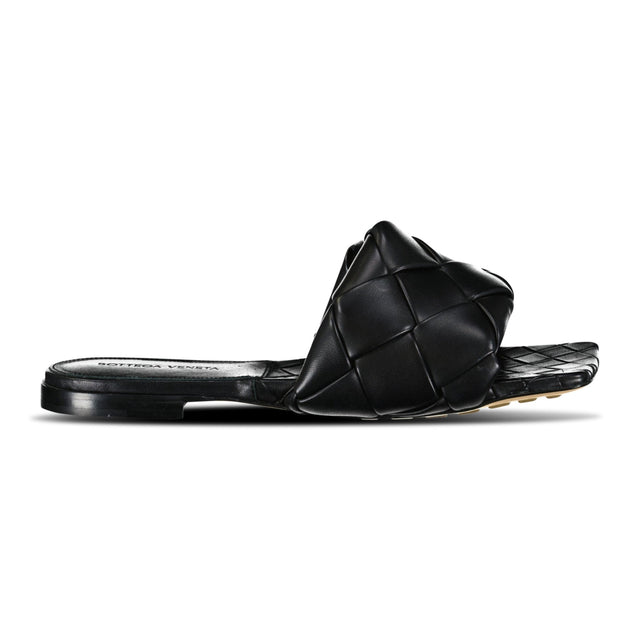 Bottega Veneta Quilted Leather Lido Flat Sandals Black - Boinclo - Outlet Sale Under Retail
