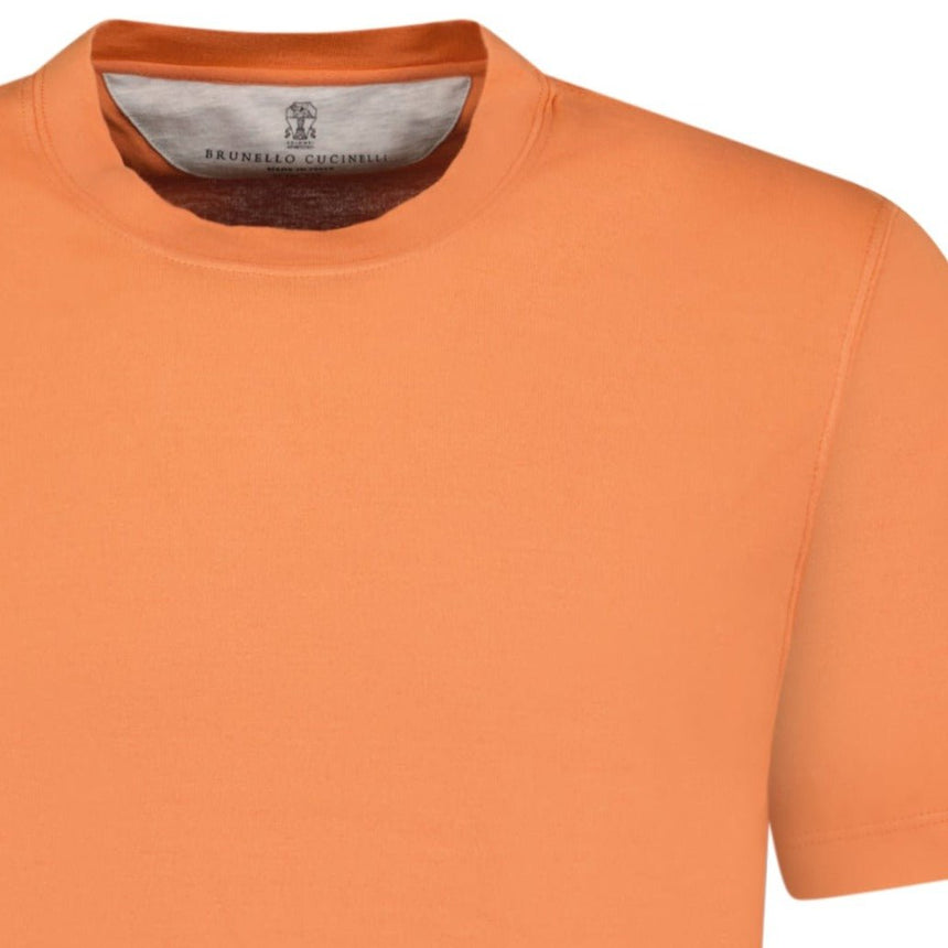 Brunello Cucinelli Crew Neck Slim Fit T-Shirt Apricot Orange - Boinclo ltd - Outlet Sale Under Retail