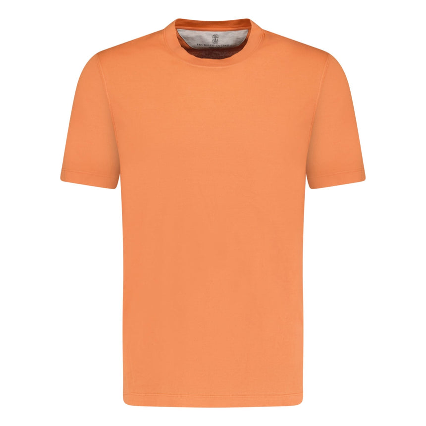 Brunello Cucinelli Crew Neck Slim Fit T-Shirt Apricot Orange - Boinclo ltd - Outlet Sale Under Retail
