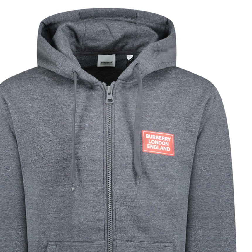 Burberry 'Hove' Logo Hoodie Zip Sweatshirt Grey - Boinclo - Outlet Sale Under Retail