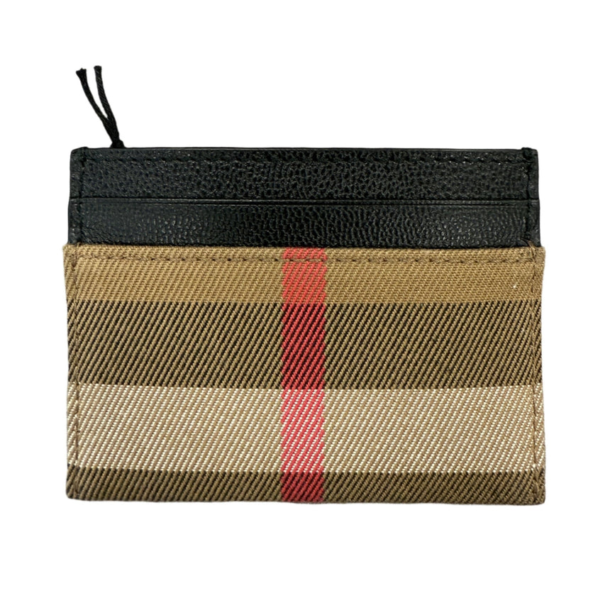 Burberry Leather & Canvas Classic Check Card Holder - Boinclo - Outlet Sale Under Retail