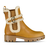 Christian Louboutin Chelsea Shearling - Trimmed Leather Ankle Boots Terra/Lin Beige - Boinclo - Outlet Sale Under Retail