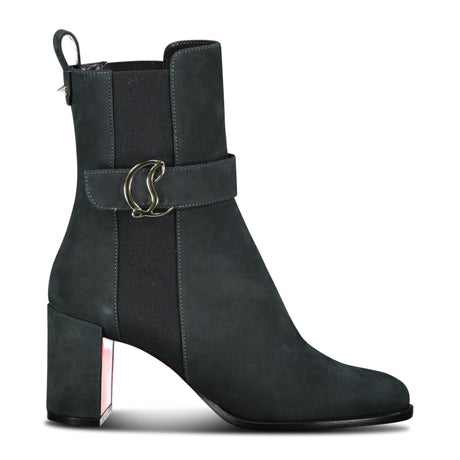 Christian Louboutin CL Chelsea Booty 70mm Low Boots in navy suede - Boinclo - Outlet Sale Under Retail