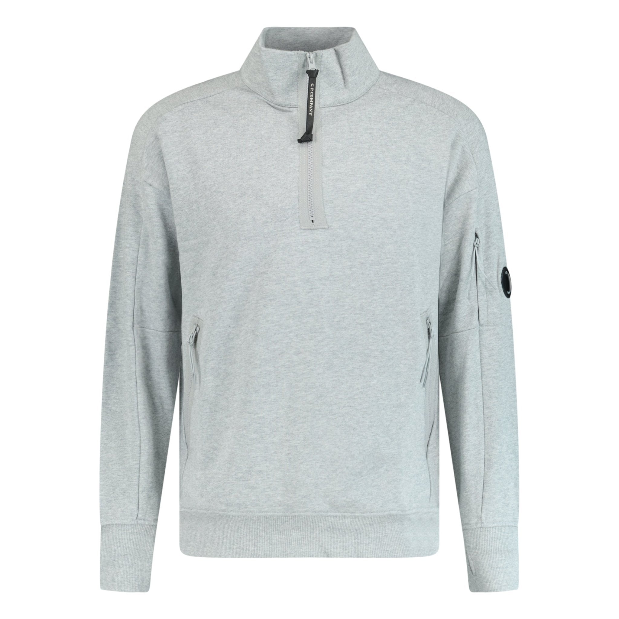 Color variation of Collar 1/4 Zip Diagonal Raised Fleece Grey Melange