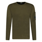 CP Company Cotton Arm Lens Knit Sweatshirt Khaki - Boinclo ltd - Outlet Sale Under Retail