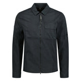 Lens Zip-Up Overshirt Black