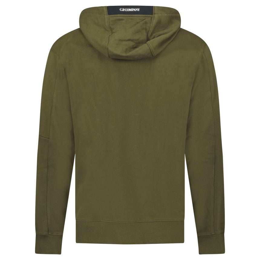 CP Company Lens Diagonal Raised Hooded Fleece Ivy Green - Boinclo - Outlet Sale Under Retail