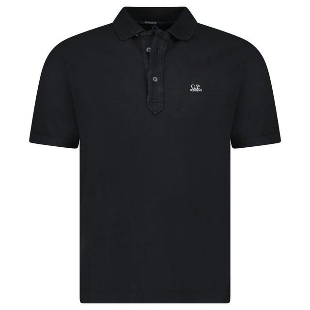 CP Company Short Sleeve Jersey 1020 Polo - Shirt Black - Boinclo - Outlet Sale Under Retail