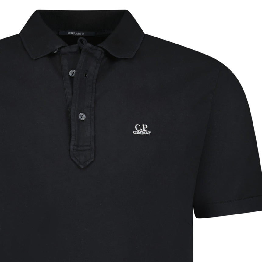 CP Company Short Sleeve Jersey 1020 Polo - Shirt Black - Boinclo - Outlet Sale Under Retail
