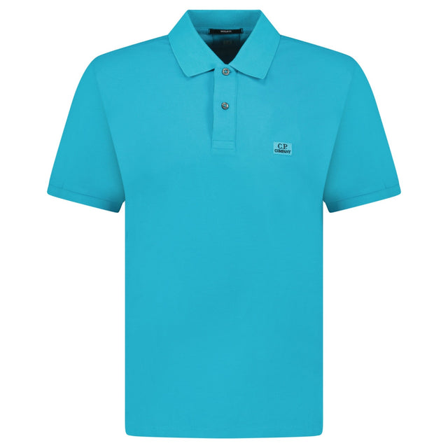 CP Company Short Sleeve Stitch Logo Polo - Shirt Turquoise - Boinclo - Outlet Sale Under Retail