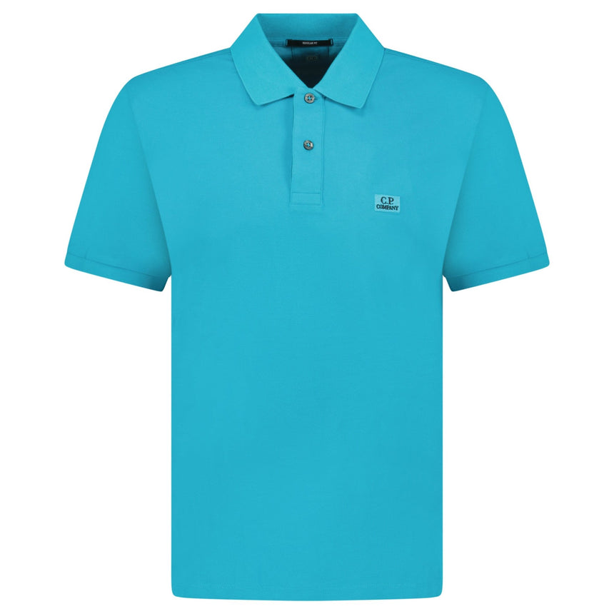 CP Company Short Sleeve Stitch Logo Polo - Shirt Turquoise - Boinclo - Outlet Sale Under Retail