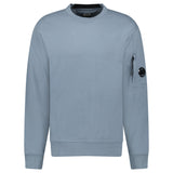 CP Company Stormy Blue Diagonal Raised Fleece Crewneck Lens Sweatshirt - Boinclo - Outlet Sale Under Retail
