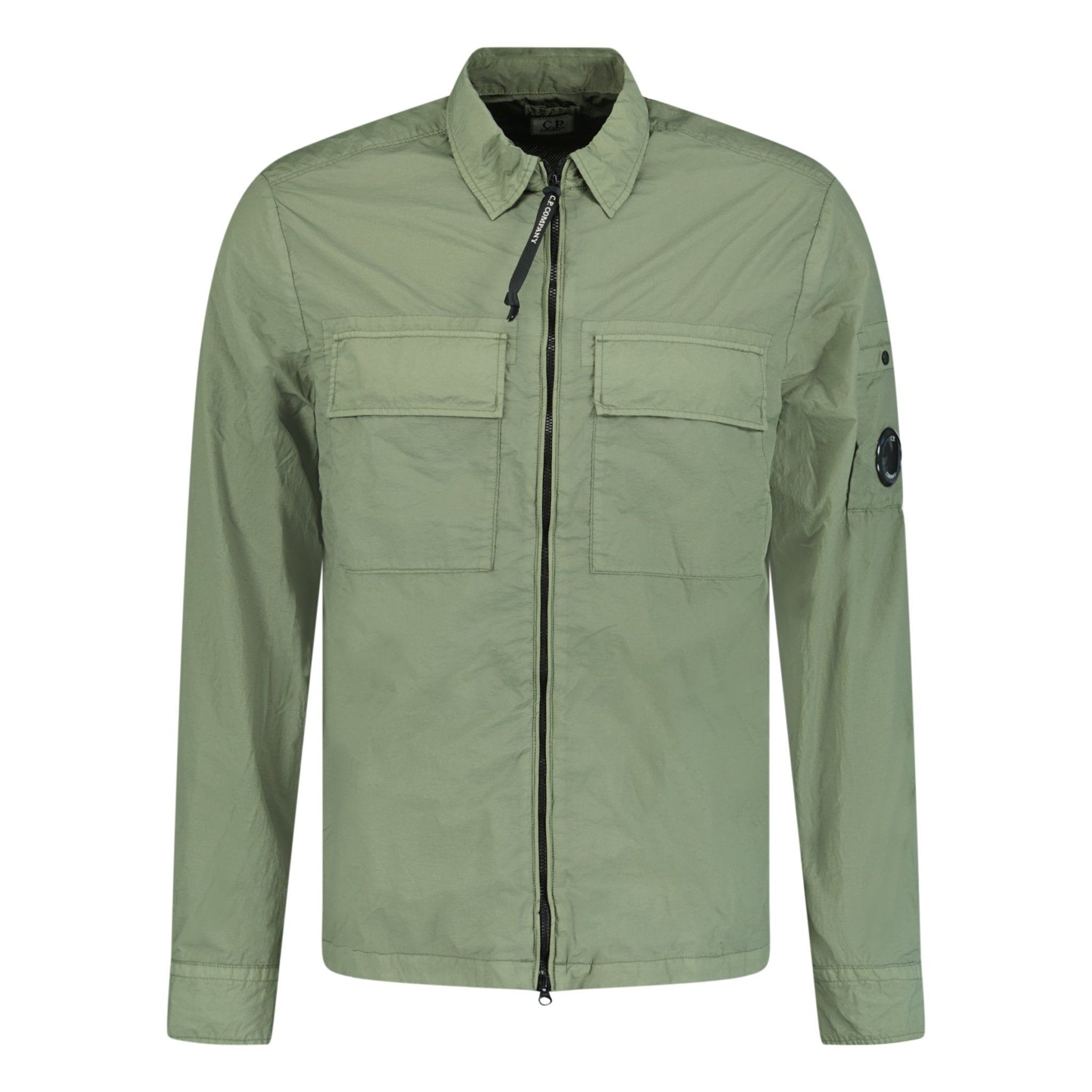 Color variation of Taylon-L Lens Chrome Zip-Up Jacket Sage Green