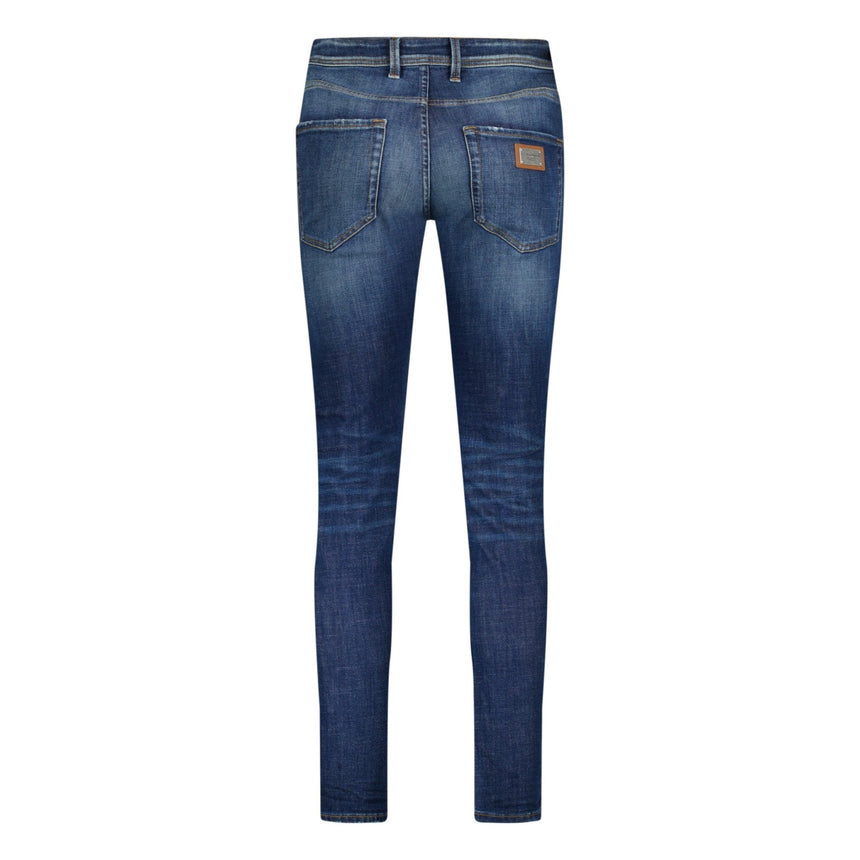 Dolce & Gabbana Plaque Washed Look Skinny Fit Jeans - Boinclo - Outlet Sale Under Retail