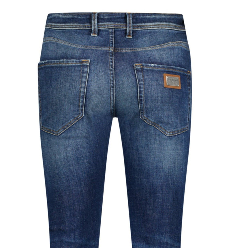 Dolce & Gabbana Plaque Washed Look Skinny Fit Jeans - Boinclo - Outlet Sale Under Retail