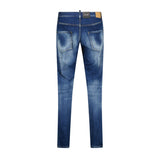 DSquared2 'Cool Guy' Beige Logo Slim Fit Jeans Blue - Boinclo - Outlet Sale Under Retail
