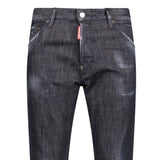 DSquared2 'Cool Guy' Felt Logo Slim Fit Jeans Black - Boinclo - Outlet Sale Under Retail