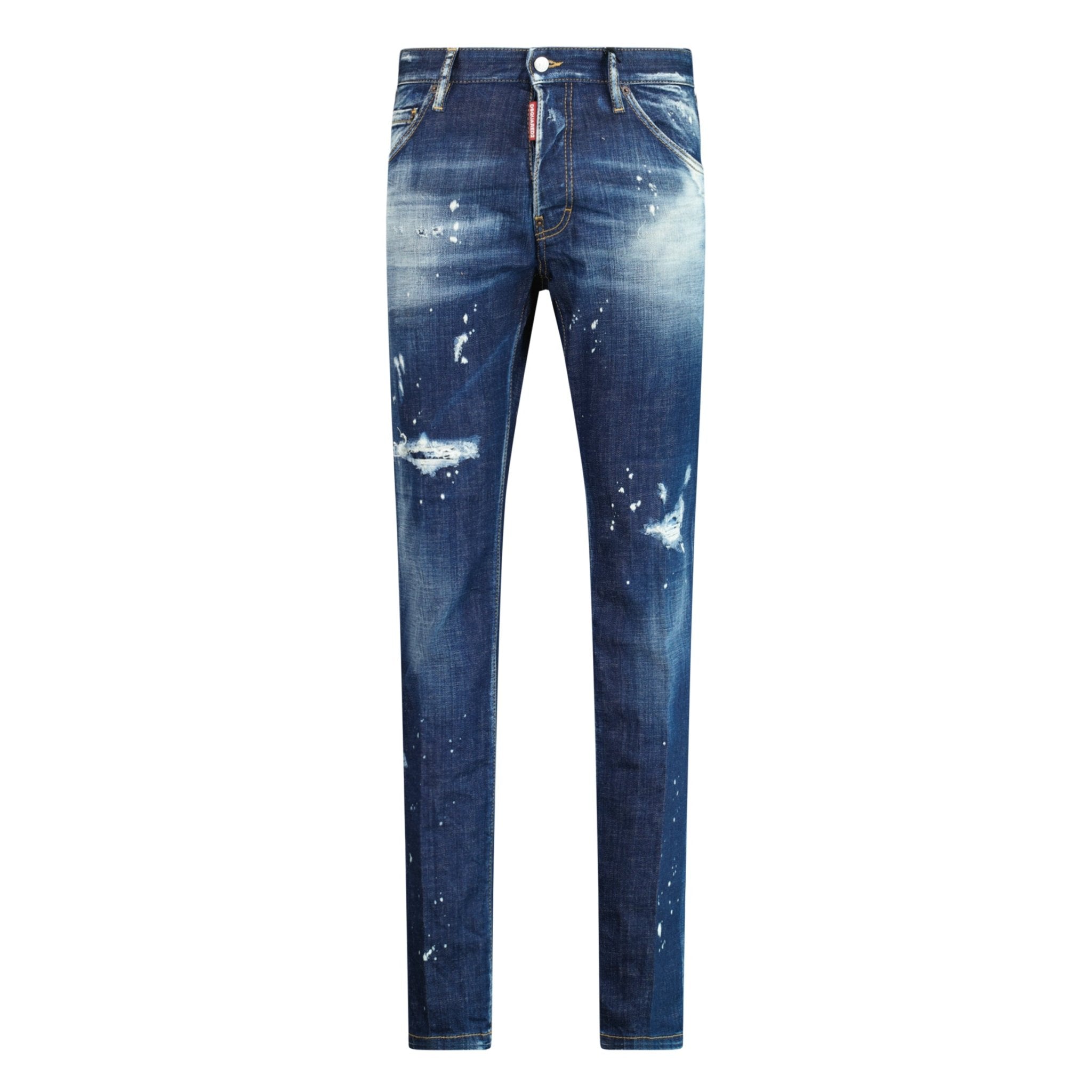 Color variation of 'Cool Guy Jean' Distessed White Paint Jeans Blue
