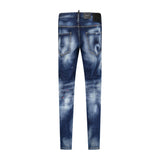 DSquared2 'Skater' Leather Logo Jeans Blue - Boinclo - Outlet Sale Under Retail
