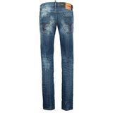 DSquared2 'Slim' Jeans Distressed Stitch Blue - Boinclo - Outlet Sale Under Retail