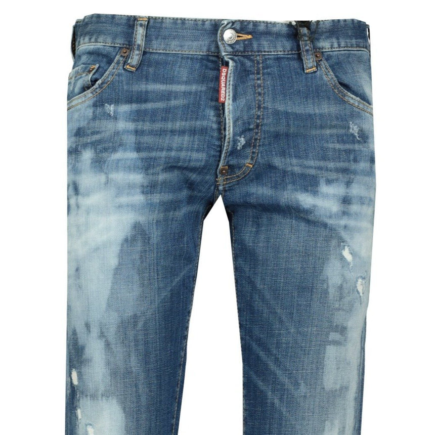DSquared2 'Slim' Jeans Distressed Stitch Blue - Boinclo - Outlet Sale Under Retail