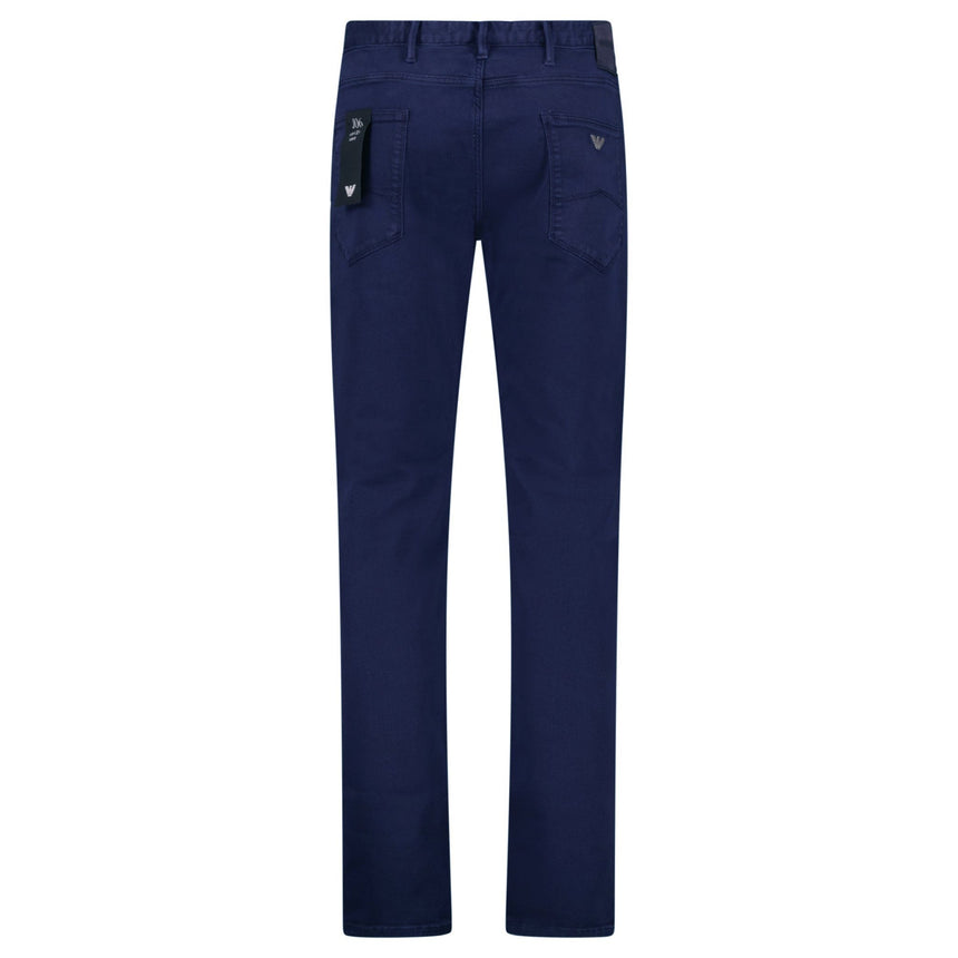 Emporio Armani J06 Slim Fit 5 Pocket Silver Eagle Belt Patch Jeans Navy - Boinclo - Outlet Sale Under Retail
