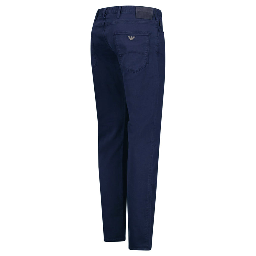 Emporio Armani J06 Slim Fit 5 Pocket Silver Eagle Belt Patch Jeans Navy - Boinclo - Outlet Sale Under Retail