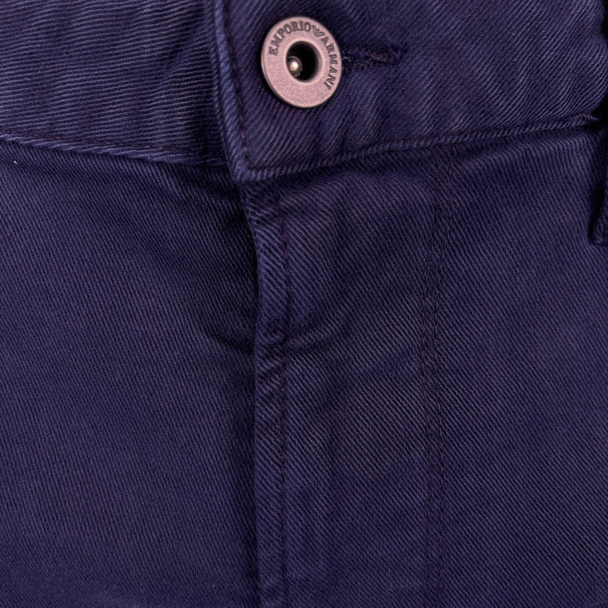 Emporio Armani J06 Slim Fit 5 Pocket Silver Eagle Belt Patch Jeans Navy - Boinclo - Outlet Sale Under Retail