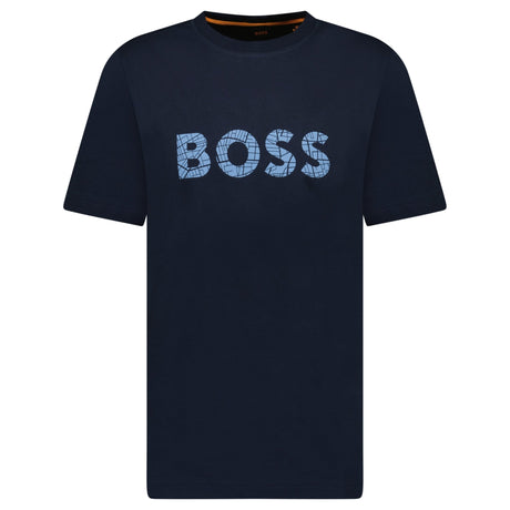 Hugo Boss Blue Rubberised Logo T-Shirt Navy - Boinclo - Outlet Sale Under Retail