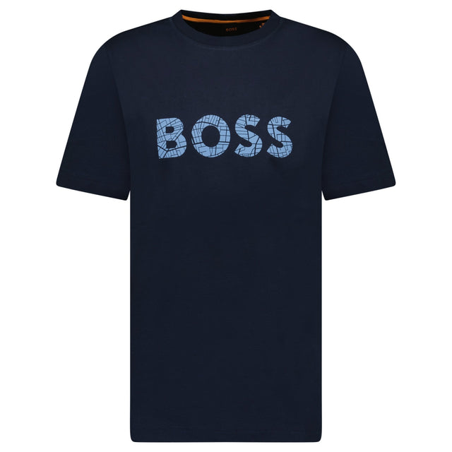 Hugo Boss Blue Rubberised Logo T-Shirt Navy - Boinclo - Outlet Sale Under Retail