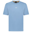 Hugo Boss Relaxed - Fit T-Shirt in Stretch Cotton with Logo Print Blue - Boinclo - Outlet Sale Under Retail