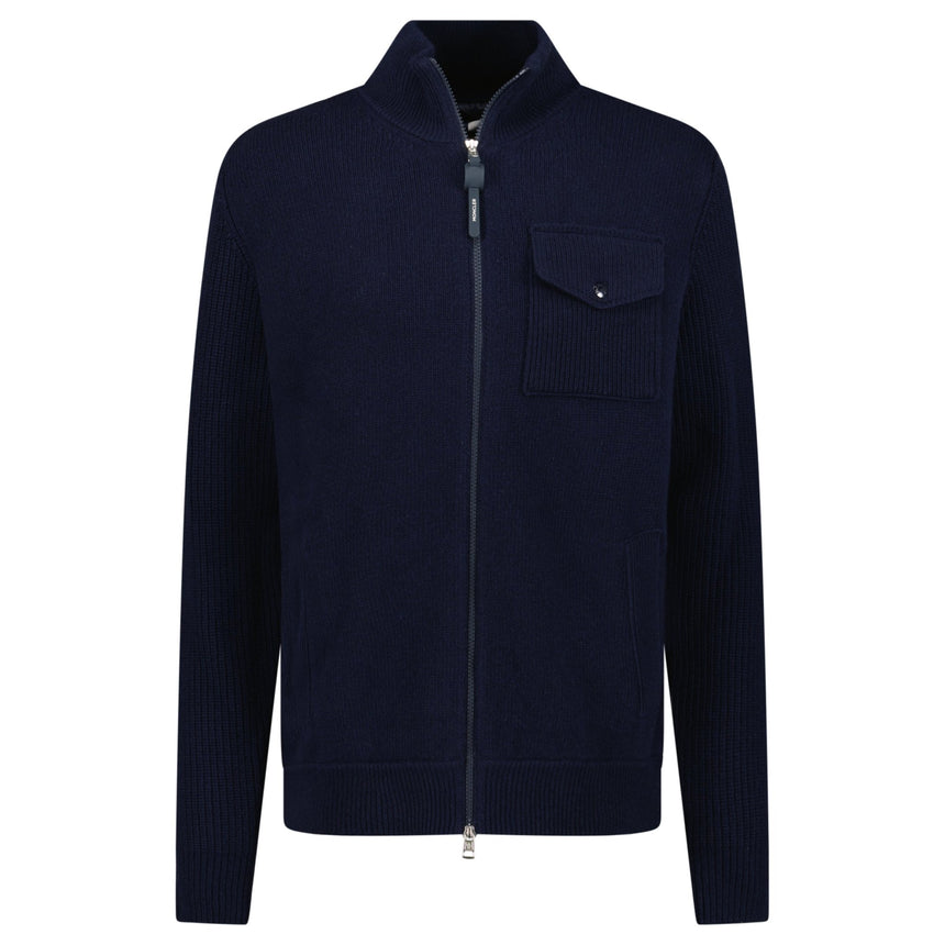 Moncler Wool - Cashmere Puffer - Detail Jacket in navy - Boinclo - Outlet Sale Under Retail