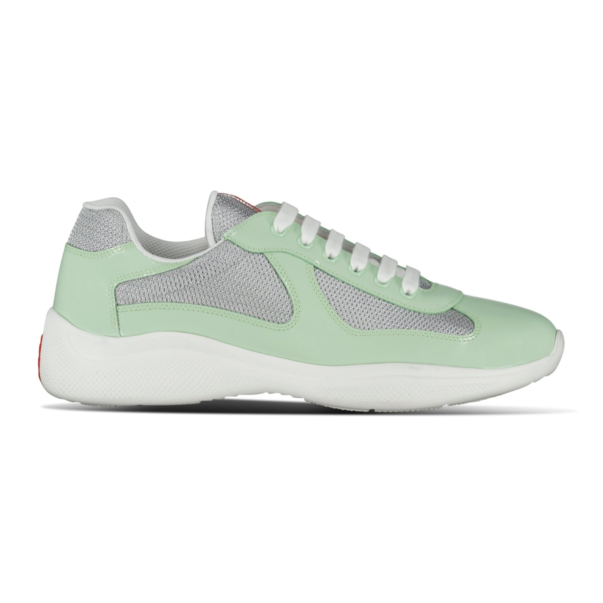 Color variation of America's Cup Patent Pistachio Trainers
