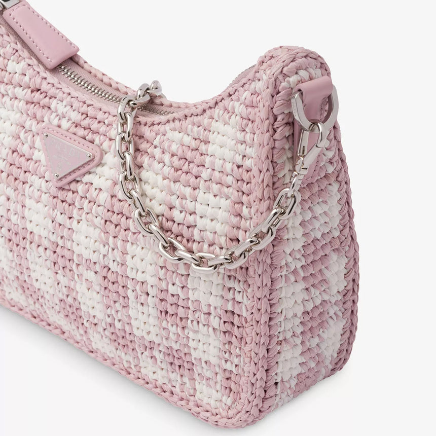Prada Re - edition Crochet Shoulder Bag Pink - Boinclo - Outlet Sale Under Retail