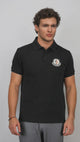 Logo Patch Polo Shirt in Black