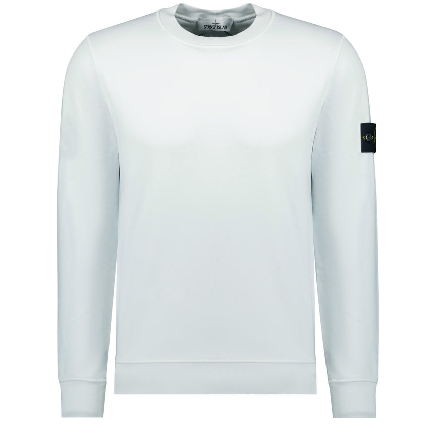 Stone Island Compass Badge Organic Cotton Crewneck Sweatshirt Sky Blue - Boinclo - Outlet Sale Under Retail