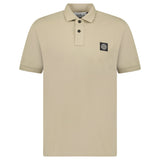 Stone Island Compass Badge Polo T-Shirt Slim Fit Desert - Boinclo - Outlet Sale Under Retail