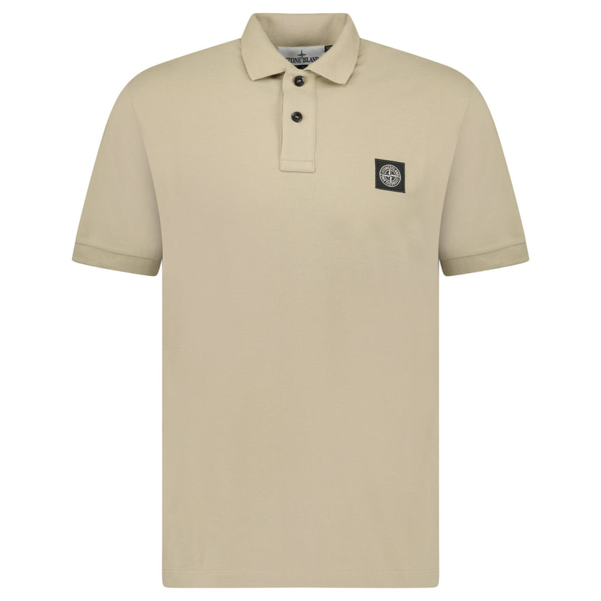 Stone Island Compass Badge Polo T-Shirt Slim Fit Desert - Boinclo - Outlet Sale Under Retail