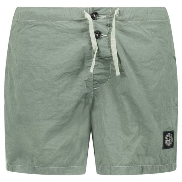 Stone Island Compass Button Chrome Swim Shorts Sage Green - Boinclo - Outlet Sale Under Retail