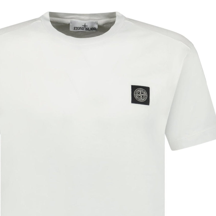 Stone Island Compass Logo Patch Cotton T-Shirt White - Boinclo - Outlet Sale Under Retail
