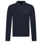 Stone Island Ghost Badge Long Sleeve Polo Shirt in Navy - Boinclo - Outlet Sale Under Retail