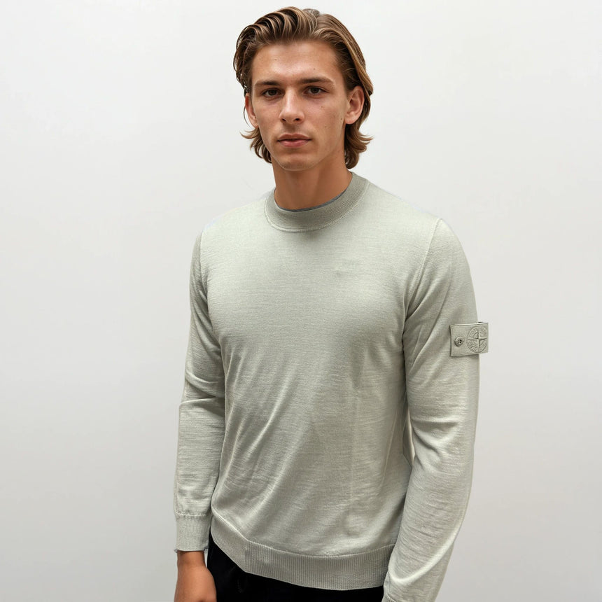 Stone Island Ghost Wool Crew Neck Jumper Beige - Boinclo - Outlet Sale Under Retail