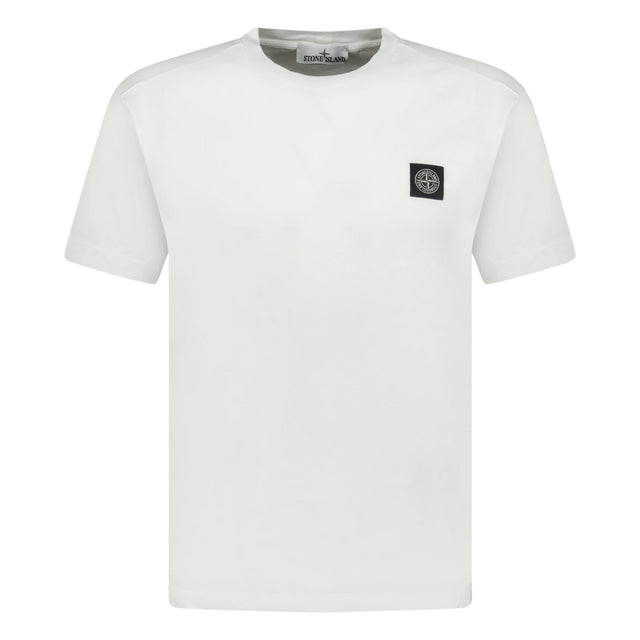 Stone Island Logo Patch Cotton T-Shirt White - Boinclo - Outlet Sale Under Retail