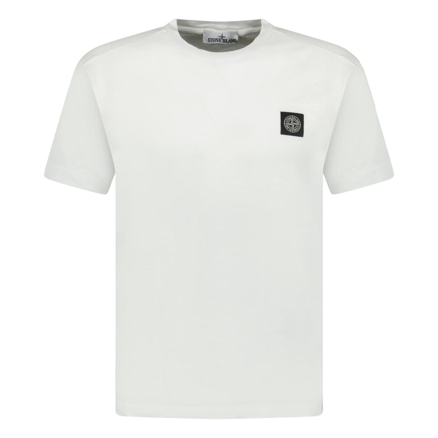 Stone Island Logo Patch Cotton T-Shirt White - Boinclo - Outlet Sale Under Retail