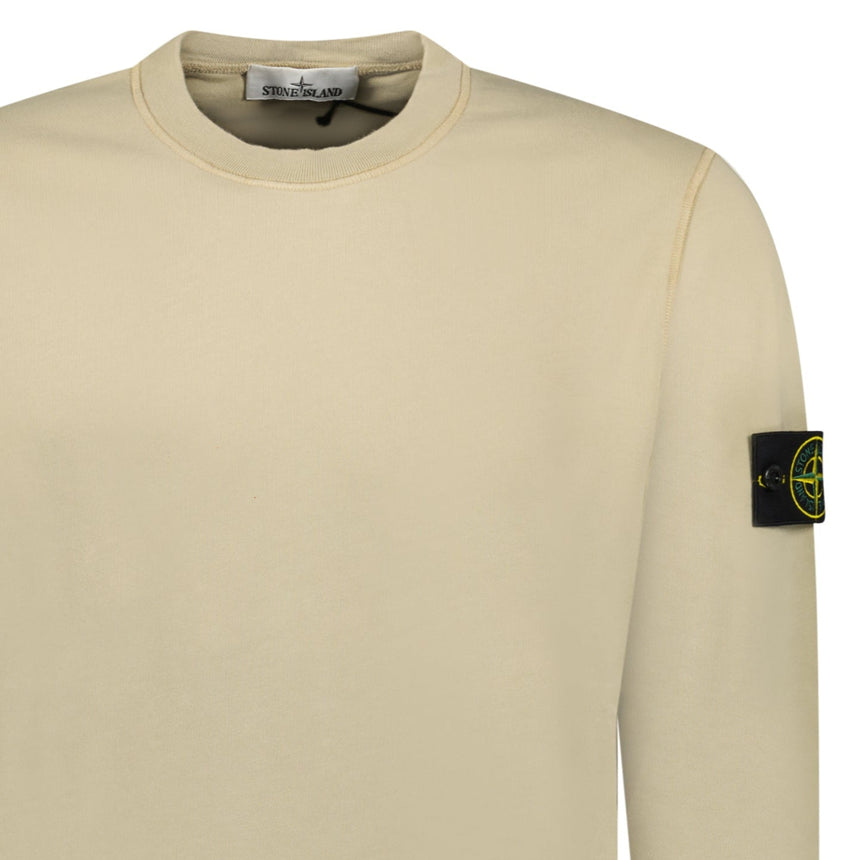 Stone Island Ribbed Detailed Crewneck Sweatshirt Desert - Boinclo - Outlet Sale Under Retail