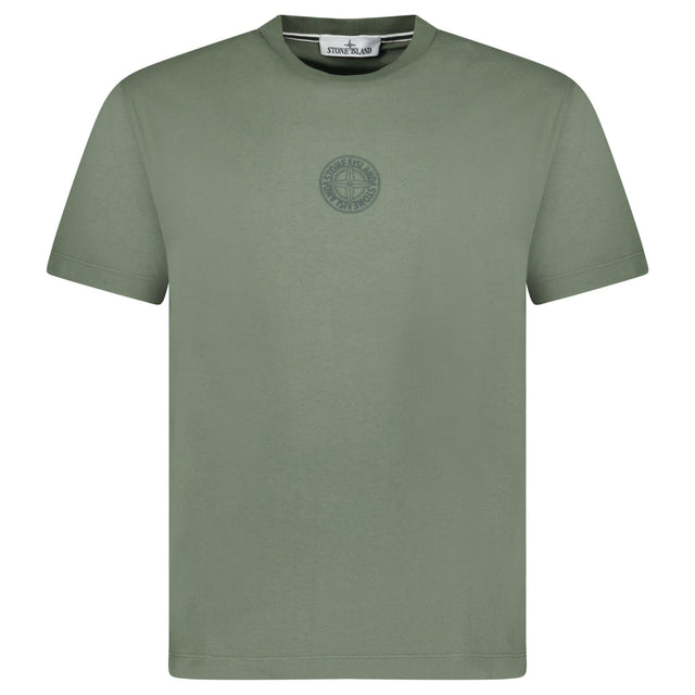 Stone Island Seasonal Quilting One Print Cotton T-Shirt Sage Green - Boinclo - Outlet Sale Under Retail
